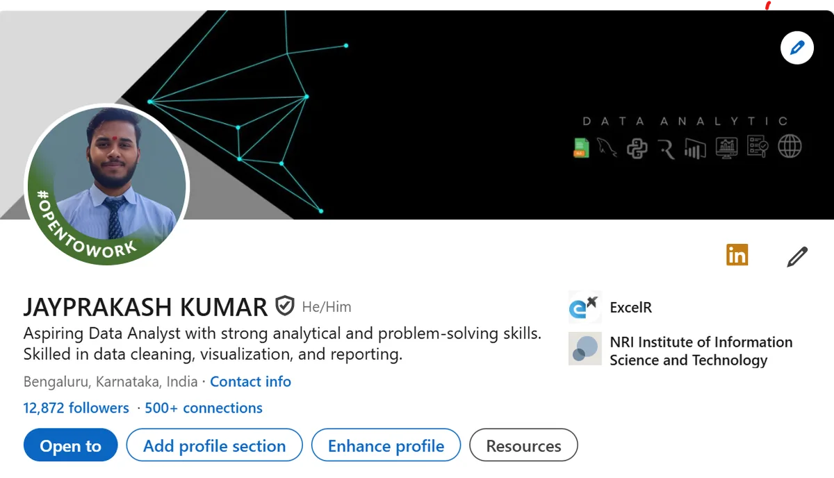 Jayprakash Kumar LinkedIn profile page