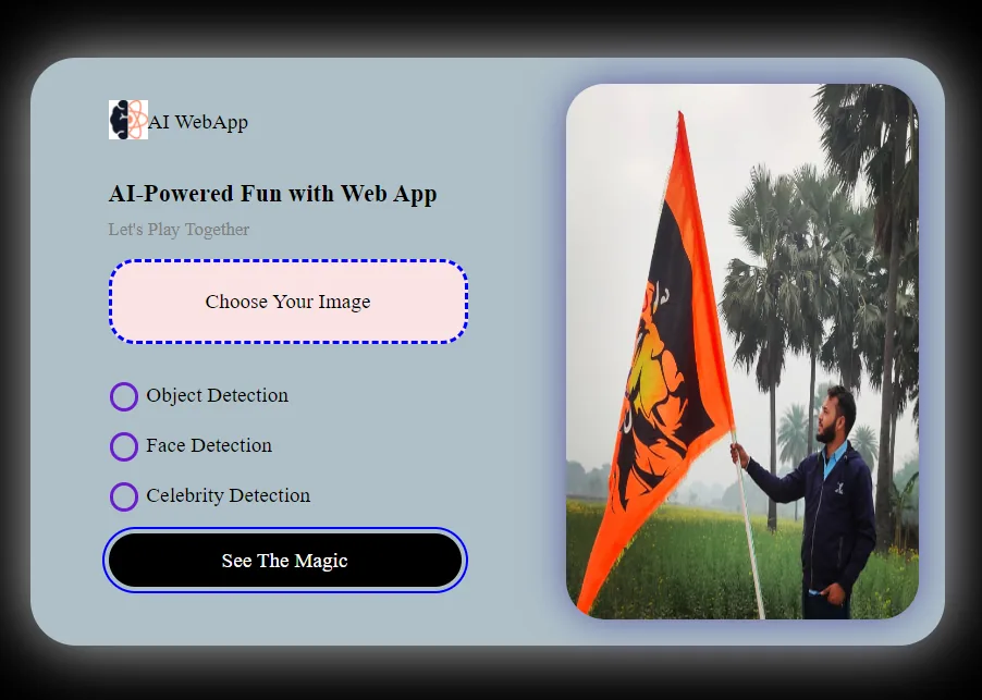 Face Detection web app screenshot